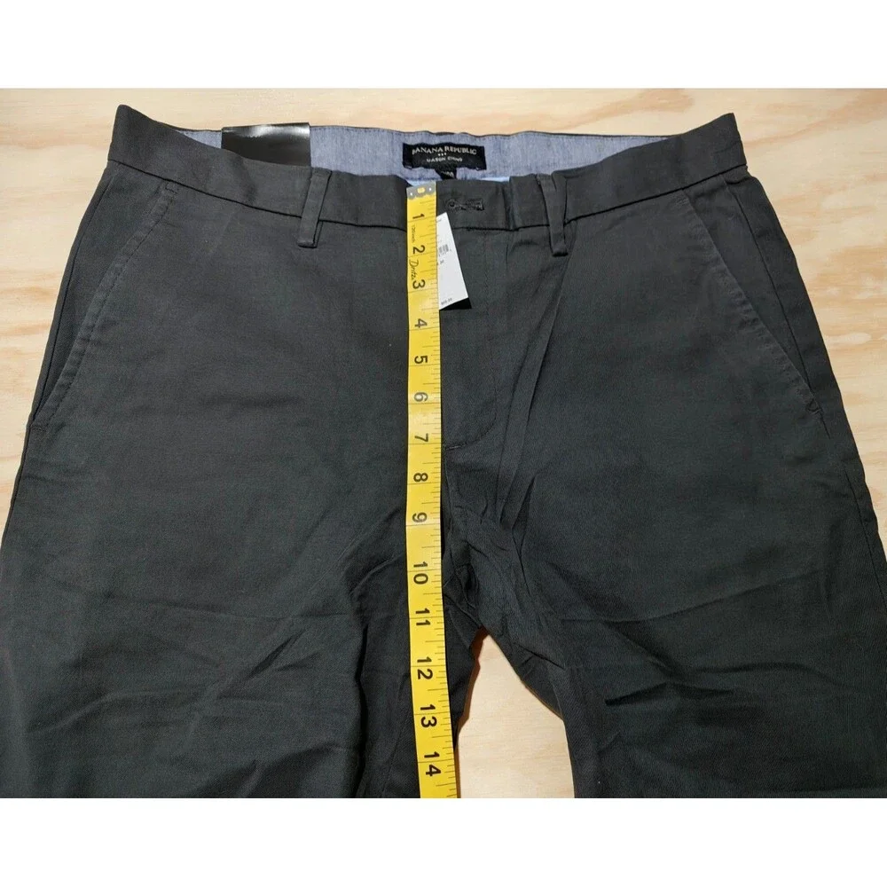 NWT Banana Republic Mason Stretch Chino Pants Men's 32x30 Black Cotton Blend